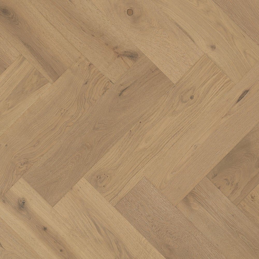 Heartwood Oak Herringbone Scandi Brushed and Matt Lacquered